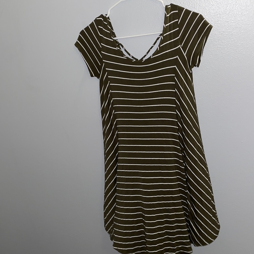 green dress with white strips